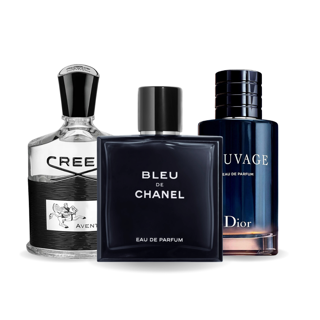 3-dijelni promotivni paket: Creed AVENTUS, BLEU DE CHANEL i Dior SAUVAGE 100ml